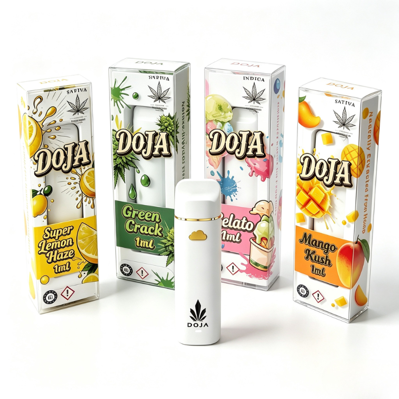 DOJA Cloud 1ml Live Rosin Happy Cannabis Disposable Vape 800 Puffs 4 Flavors